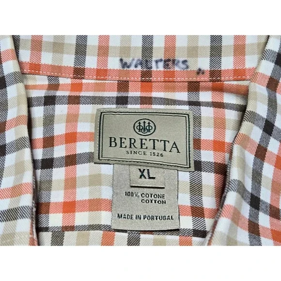 Beretta Plaid Button Up Shirts Men's XL Lot of 5‎ Cotton